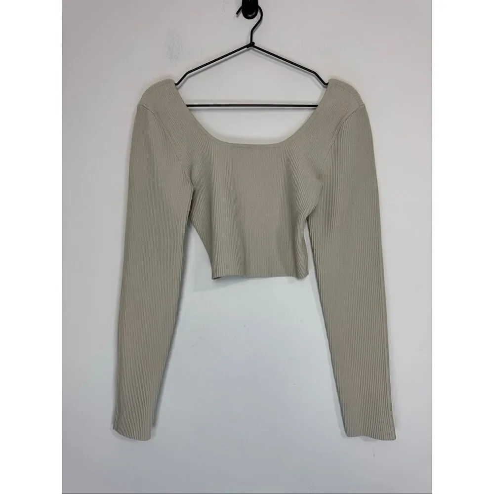 Aritzia Babaton Sculpt Knit Scoopneck Longsleeve M